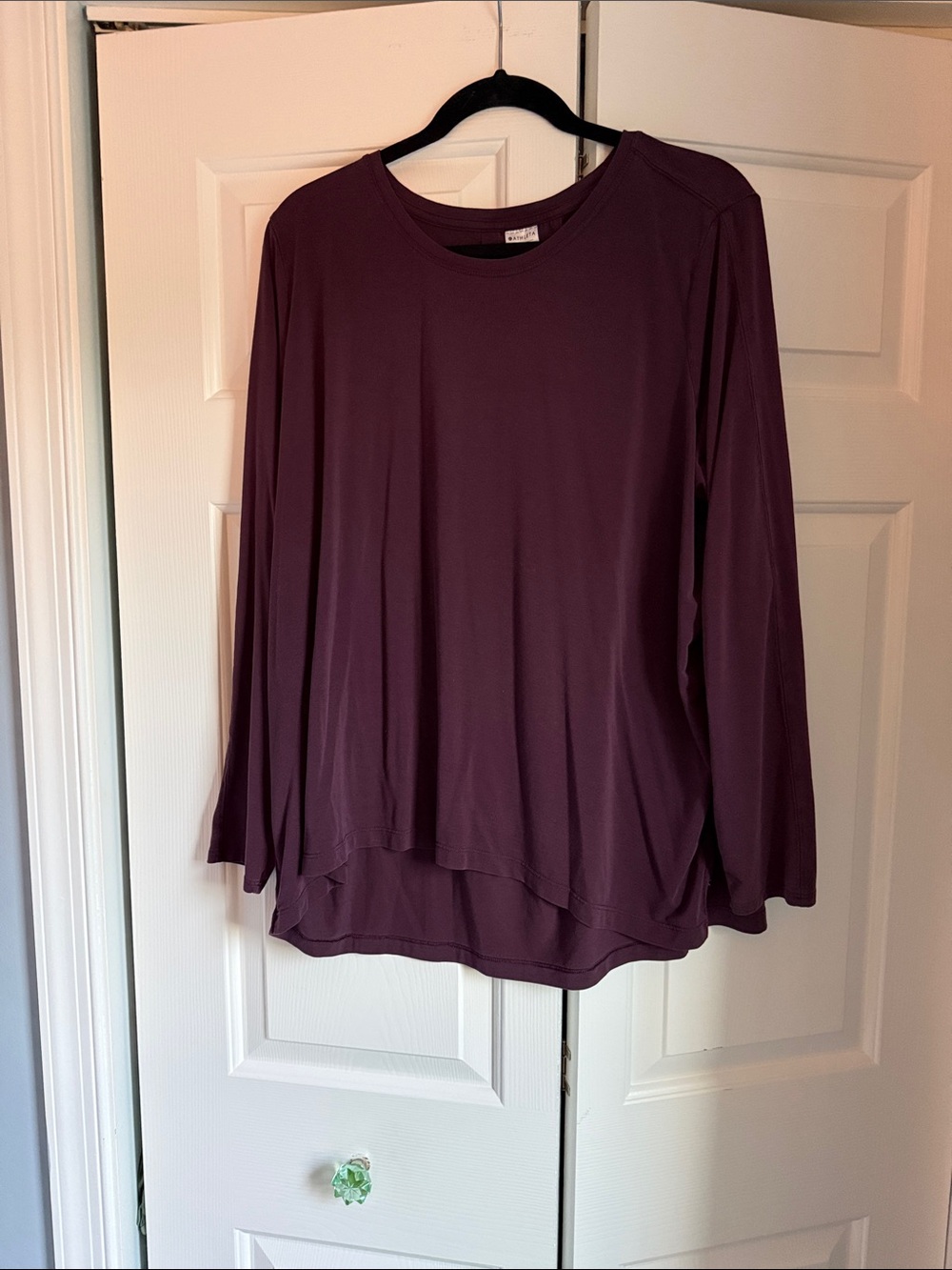 Athleta Long Sleeve Crewneck Top - Burgandy